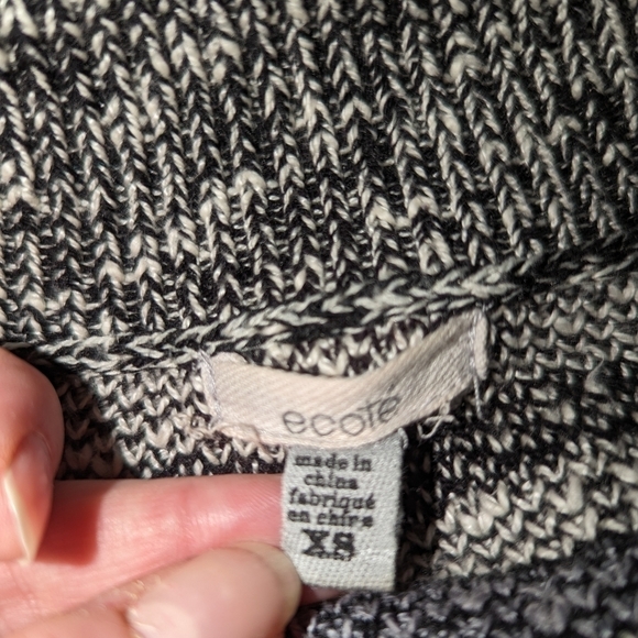 Urban OUTFITTERS Black & White Cotton Open Front Long Lined Knit Cardigan XS - Picture 11 of 13